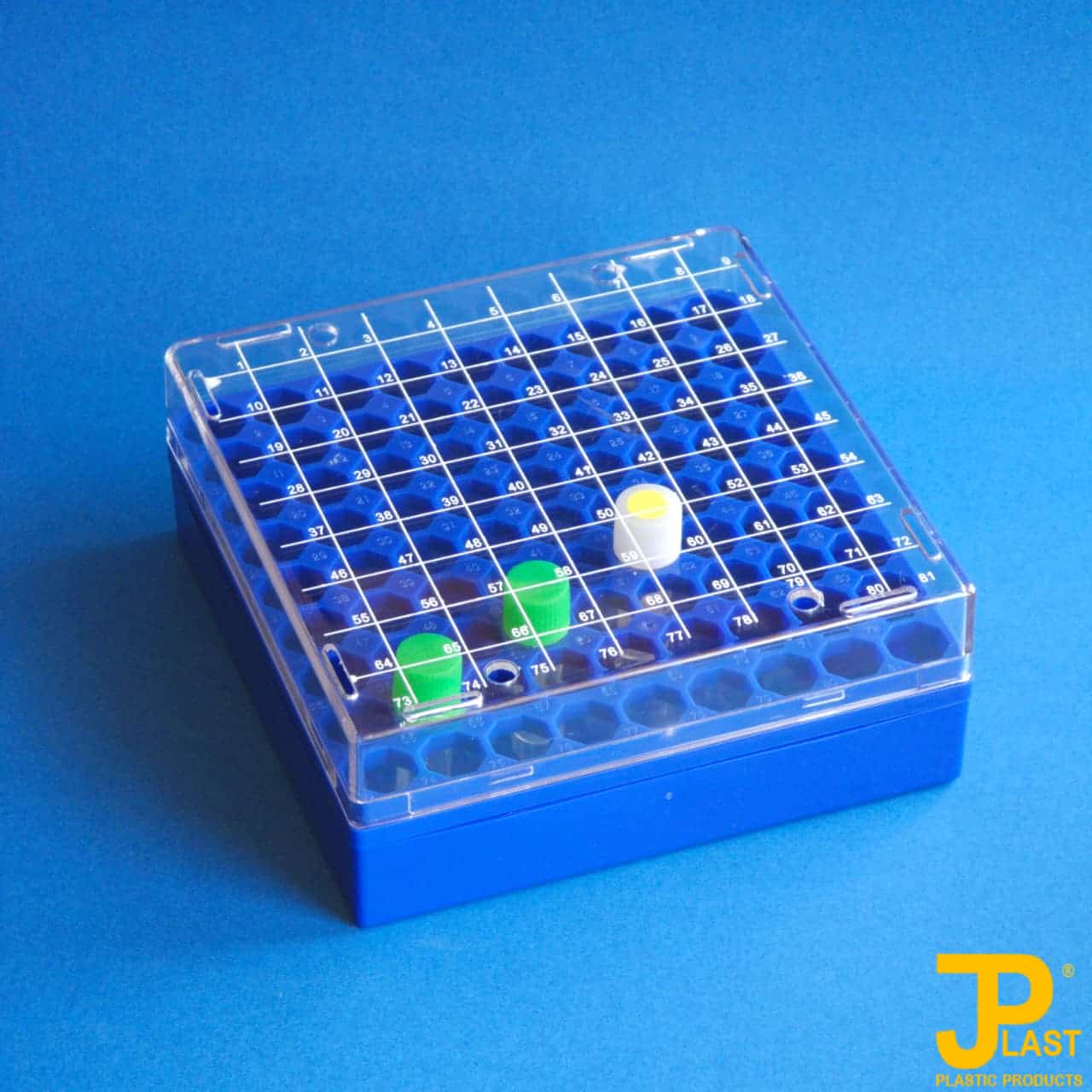 Box Cryostore™ cryo storage plastic for 1.2ml - 2ml cryo tubes 81 place